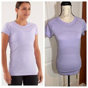 Lululemon Run Swiftly Tech Short Sleeve Lilac Top Athleticwear Athleisure Sz 6